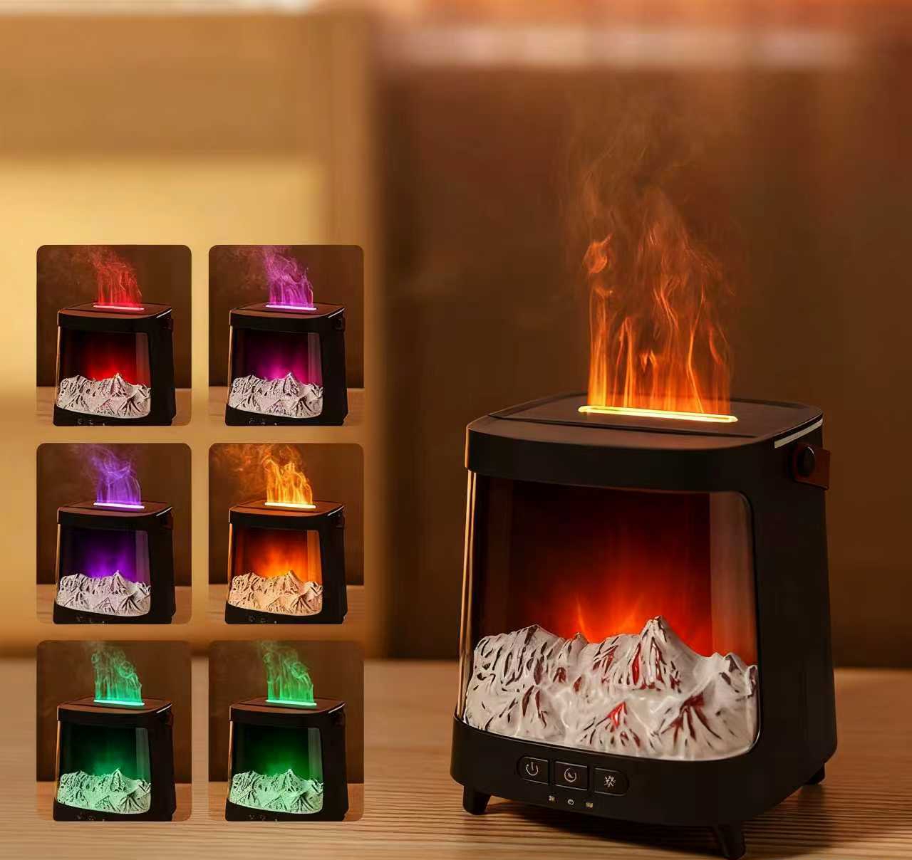 Volkan Hava Nemlendirici 200ML Çok Renkli LED Gece Lambası Ultrasonik